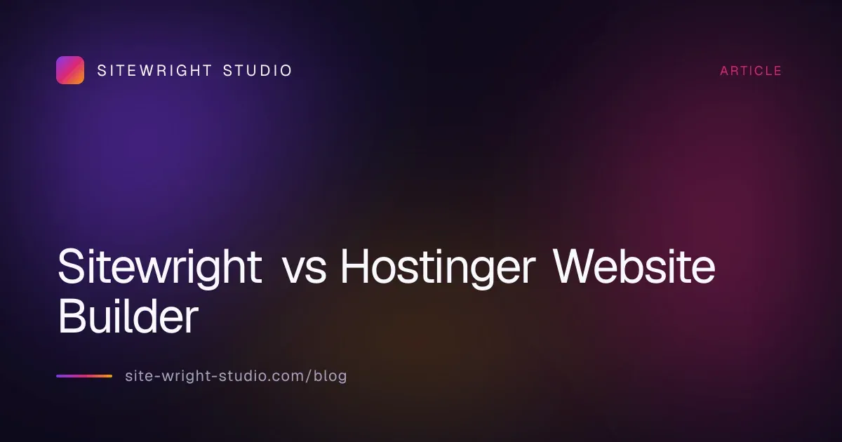 Sitewright vs Hostinger Website Builder
