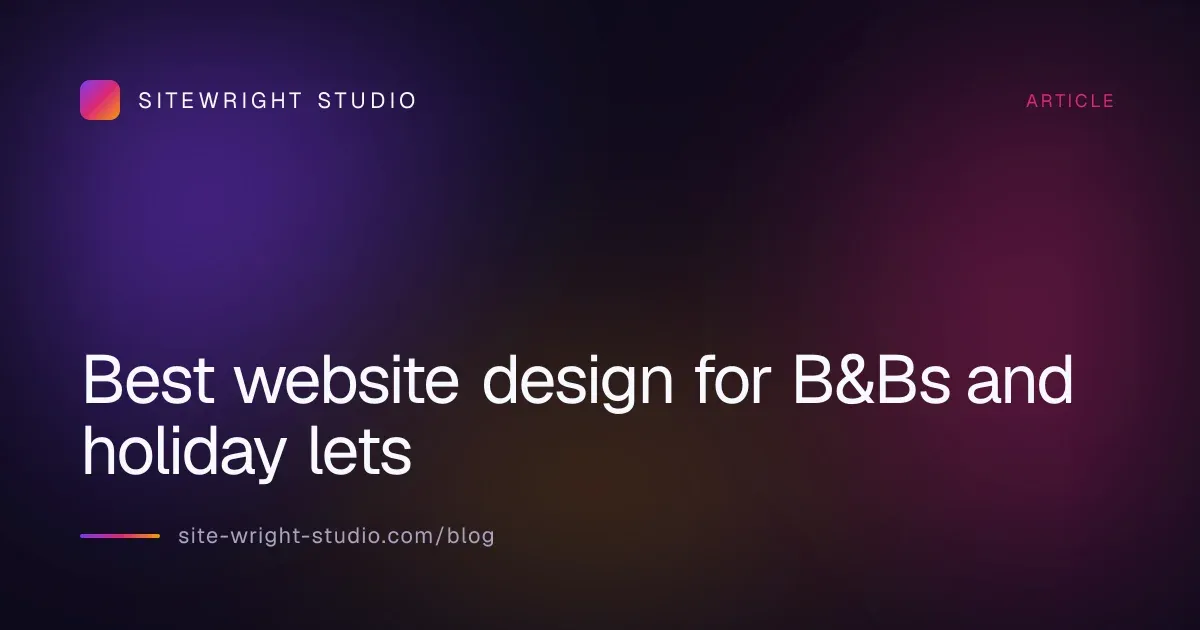 Best website design for B&Bs and holiday lets