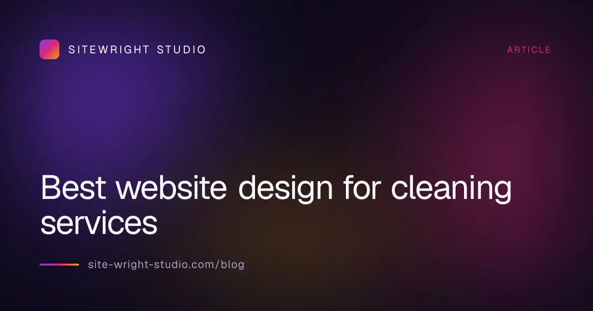 Best website design for cleaning services