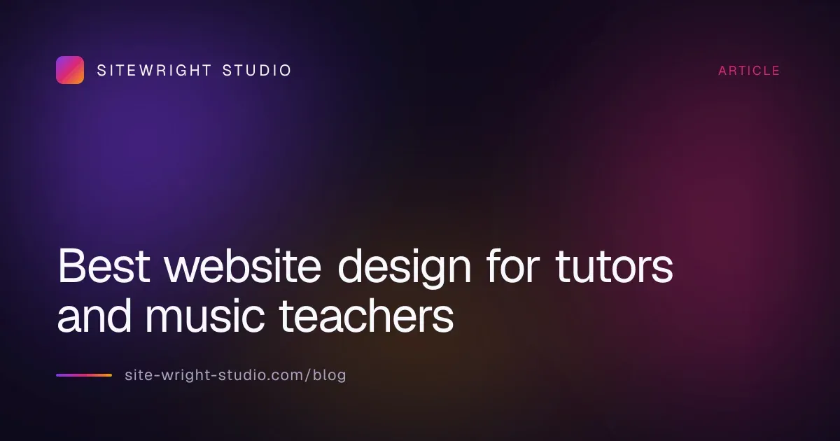 Best website design for tutors and music teachers