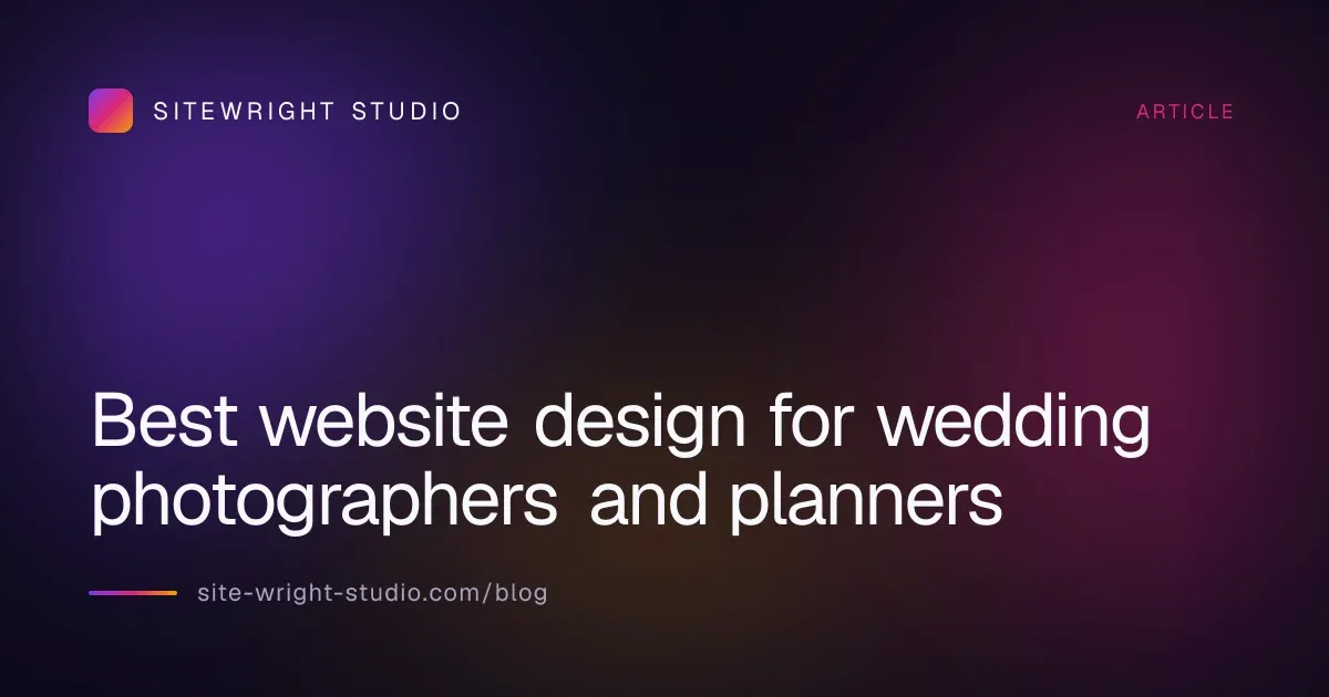Best website design for wedding photographers and planners